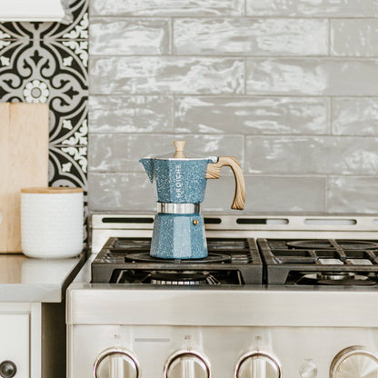 Milano Stone Stovetop Espresso Maker  - Indigo Blue