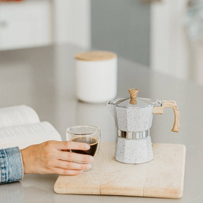 Milano Stone Stovetop Espresso Maker  - Fossil Grey