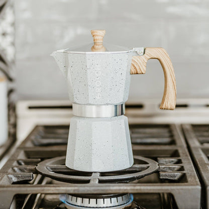 Milano Stone Stovetop Espresso Maker  - Fossil Grey