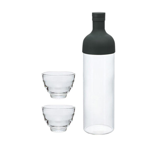 Hario Filter in Bottle and Tea Glass Set (Black)