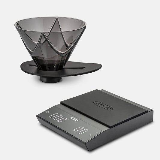 Hario V60 Mugen Dripper and Felicita Incline Scale Bundle