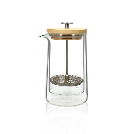 350 ml double walled glass and wood French press