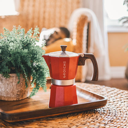 Grosche Milano Stovetop Espresso Maker - Red