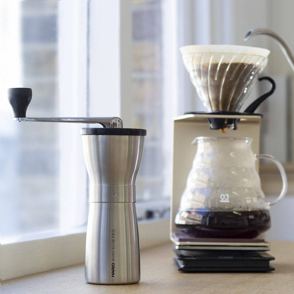 Hario Mini-Slim PRO Coffee Grinder (Stainless Steel)